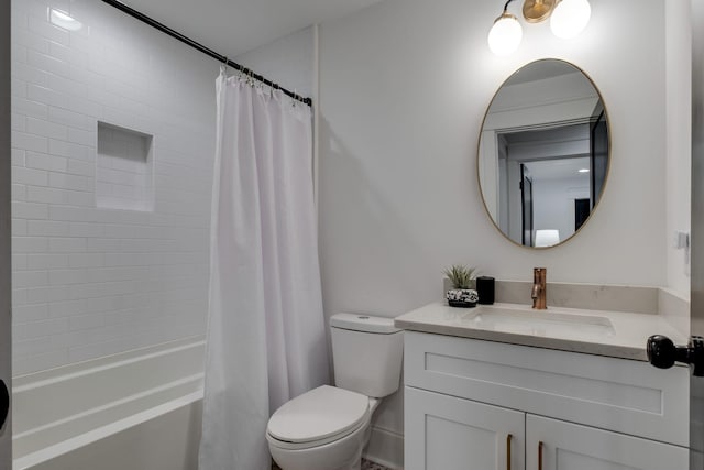 1050 Garton Rd, Burns, TN 37029 - bathroom featuring vanity, toilet, and shower / bathtub combination with curtain
