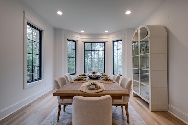 1050 Garton Rd, Burns, TN 37029 - dining area featuring baseboards, light wood finished floors, and recessed lighting