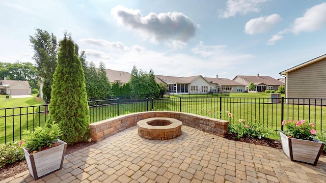 1106 Davidson Walk, Spring Hill, TN 37174 - view of patio featuring a residential view and an outdoor fire pit