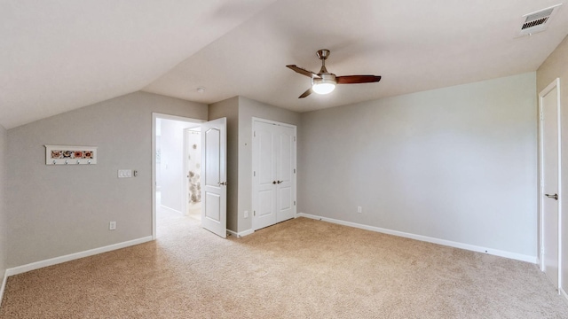 1106 Davidson Walk, Spring Hill, TN 37174 - unfurnished bedroom with carpet flooring, baseboards, a ceiling fan, lofted ceiling, and a closet