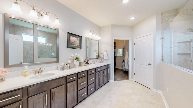 1106 Davidson Walk, Spring Hill, TN 37174 - full bath with double vanity, tiled shower, and baseboards