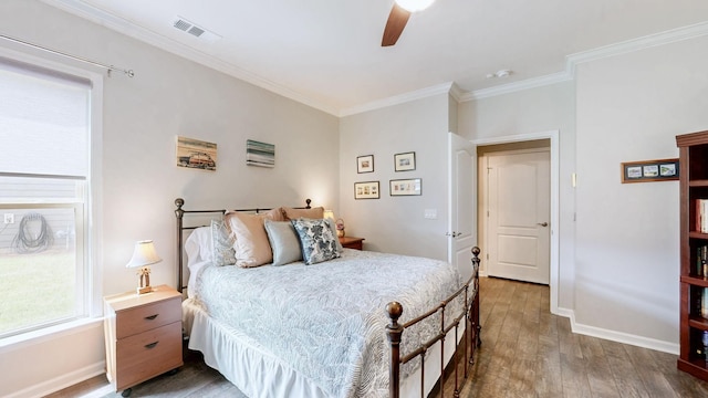 1106 Davidson Walk, Spring Hill, TN 37174 - bedroom featuring wood finished floors, crown molding, baseboards, and ceiling fan