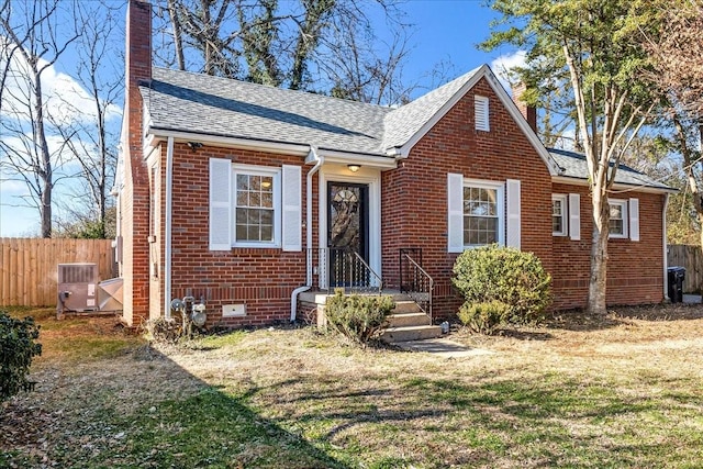 1115 Grantland Ave, Murfreesboro, TN 37129 - bungalow-style house with a chimney, brick siding, a shingled roof, central air condition unit, and crawl space