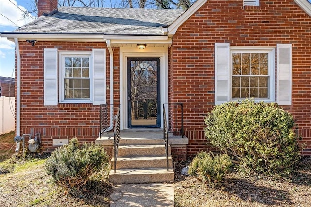 1115 Grantland Ave, Murfreesboro, TN 37129 - entrance to property with a chimney, brick siding, and a shingled roof