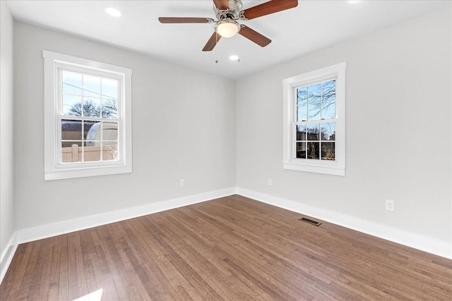 1115 Grantland Ave, Murfreesboro, TN 37129 - empty room with wood finished floors, recessed lighting, baseboards, and ceiling fan