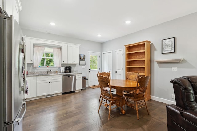 1505 Bakers Work Rd, Burns, TN 37029 - dining room with recessed lighting, baseboards, and dark wood finished floors