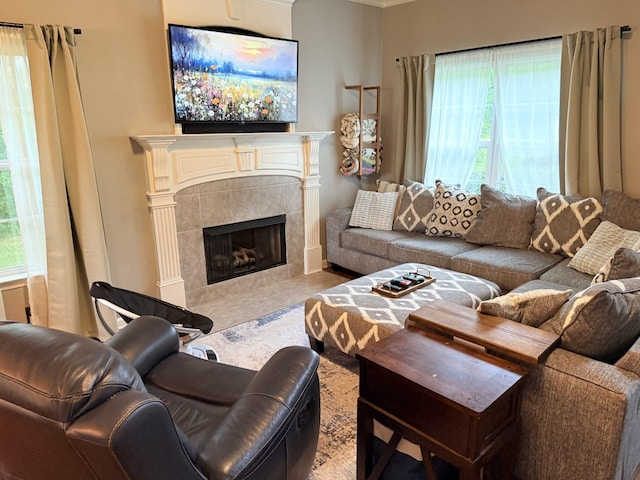 2415 Saint Andrews Dr, Murfreesboro, TN 37128 - living room with a fireplace and crown molding