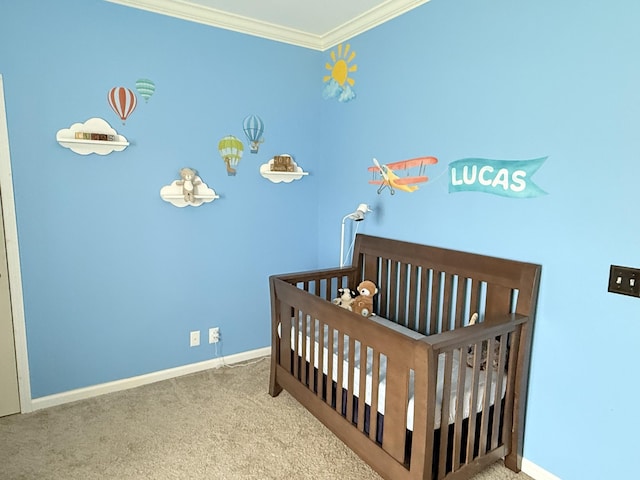 2415 Saint Andrews Dr, Murfreesboro, TN 37128 - carpeted bedroom featuring a crib and ornamental molding