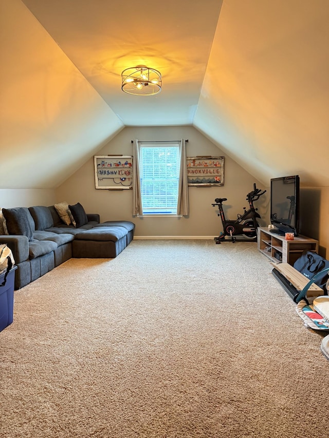 2415 Saint Andrews Dr, Murfreesboro, TN 37128 - carpeted bedroom featuring lofted ceiling and baseboards