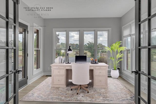 2103 Liebengood Rd, Goodlettsville, TN 37072 - home office with french doors, light wood-style flooring, and baseboards