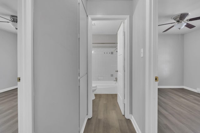 123 S Sam Davis Ave, Pulaski, TN 38478 - hall featuring wood finished floors and baseboards