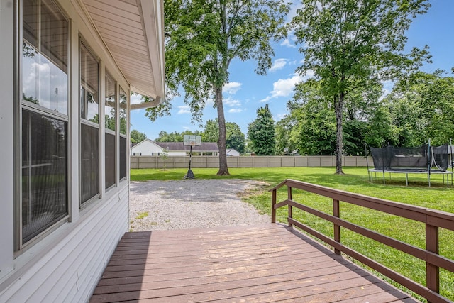 213 Maple St, Bell Buckle, TN 37020 - wooden deck with a trampoline