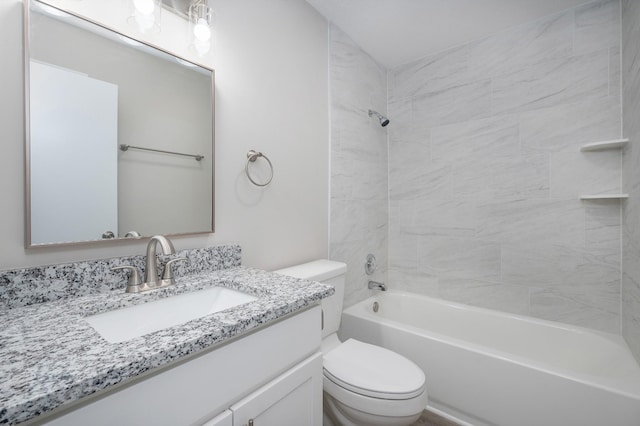 201 Welker Rd, Cedar Hill, TN 37032 - bathroom featuring toilet, vanity, and shower / tub combination