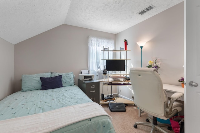 5104 Preserve Blvd, Antioch, TN 37013 - carpeted bedroom with an office area, a textured ceiling, and lofted ceiling