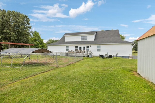 834 Union Camp Rd, Lafayette, TN 37083 - rear view of property with a wooden deck and roof with shingles