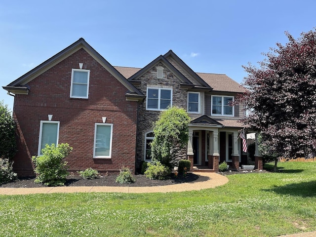 5000 Loch Lorne Ct, Mount Juliet, TN 37122 - view of front of property featuring a front lawn, brick siding, and stone siding