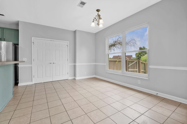 5000 Loch Lorne Ct, Mount Juliet, TN 37122 - unfurnished dining area featuring a chandelier and light tile patterned floors