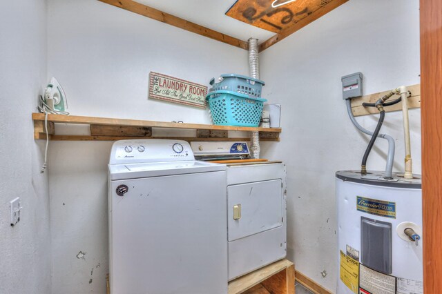 417 Haskins Chapel Rd, Lewisburg, TN 37091 - laundry room featuring electric water heater and separate washer and dryer
