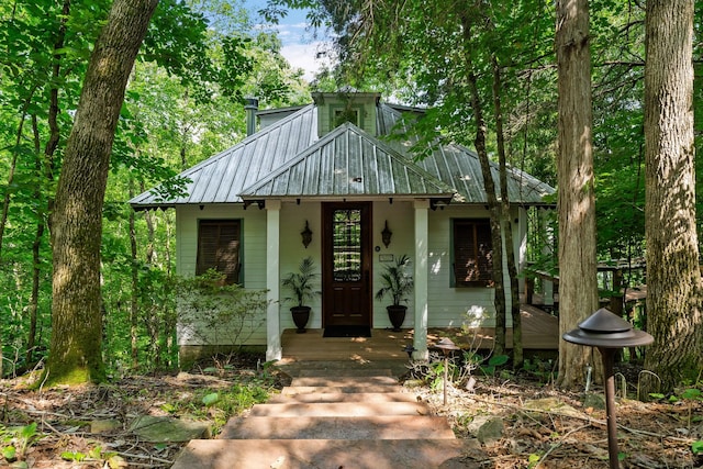 2541 Sparkmantown Rd, Doyle, TN 38559 - view of front of house featuring a metal roof and covered porch