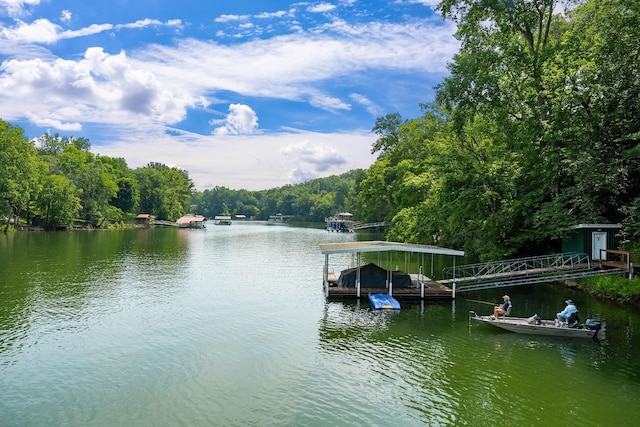2541 Sparkmantown Rd, Doyle, TN 38559 - dock area featuring a forest view and a water view
