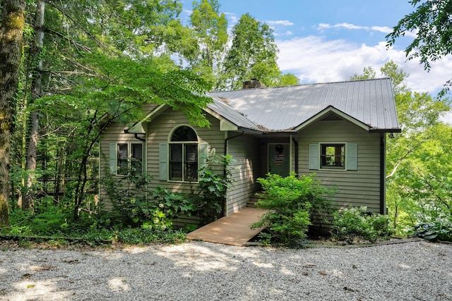 2541 Sparkmantown Rd, Doyle, TN 38559 - view of front of home featuring a metal roof and a chimney