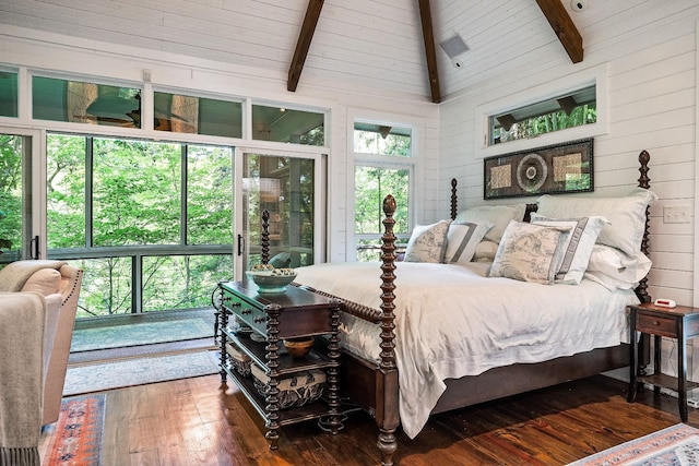 2541 Sparkmantown Rd, Doyle, TN 38559 - bedroom featuring wood-type flooring and wooden walls