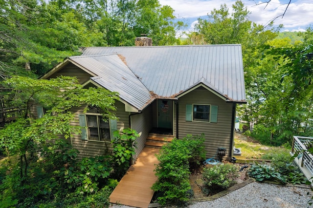 2541 Sparkmantown Rd, Doyle, TN 38559 - view of front of home with a metal roof and a chimney