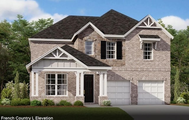 3107 Dunwood Ln, Mount Juliet, TN 37122 - view of front facade featuring a garage, brick siding, driveway, and roof with shingles