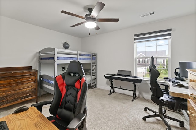 3067 Boxbury Ln, Spring Hill, TN 37174 - bedroom featuring an office area, carpet, and ceiling fan