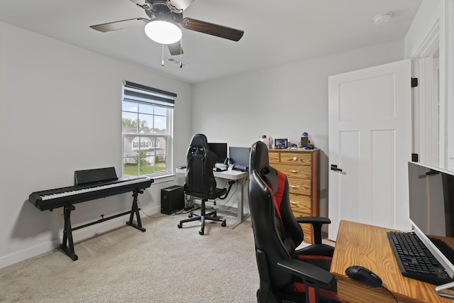 3067 Boxbury Ln, Spring Hill, TN 37174 - carpeted home office with a ceiling fan and baseboards