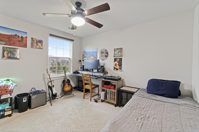 3067 Boxbury Ln, Spring Hill, TN 37174 - bedroom with carpet floors, a desk, and ceiling fan