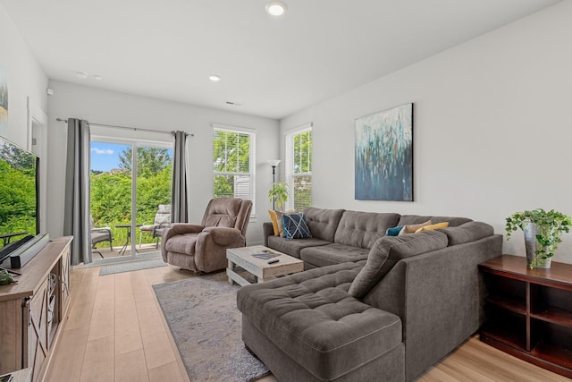 755 Mickelson Way, Lebanon, TN 37087 - living room featuring light wood-style flooring and recessed lighting