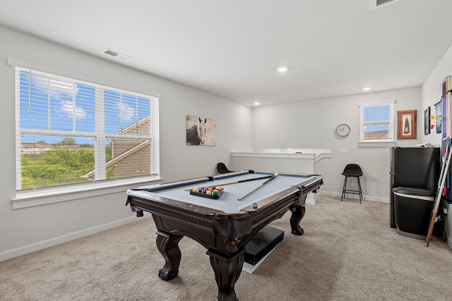 755 Mickelson Way, Lebanon, TN 37087 - recreation room with pool table, healthy amount of natural light, carpet floors, and recessed lighting