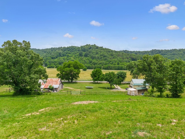 2665 Center Point Rd, Pulaski, TN 38478 - view of yard featuring an outbuilding, a rural view, and a wooded view