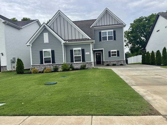 2415 Fig Dr, Murfreesboro, TN 37127 - craftsman inspired home featuring board and batten siding, concrete driveway, a shingled roof, and stone siding
