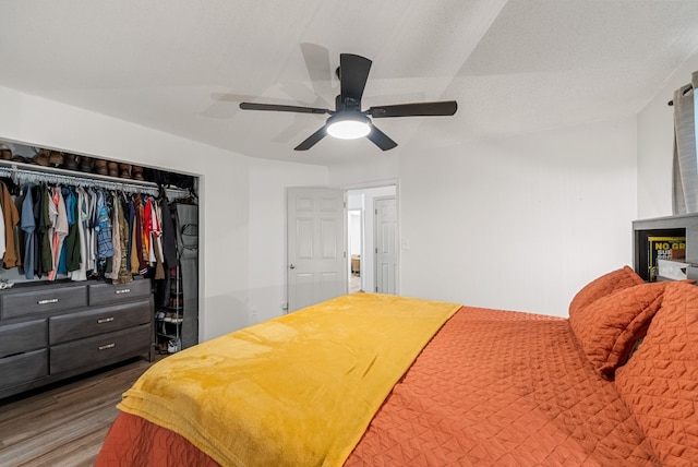 2930 Charlie Sleigh Rd, Woodlawn, TN 37191 - bedroom featuring wood finished floors, a closet, and ceiling fan
