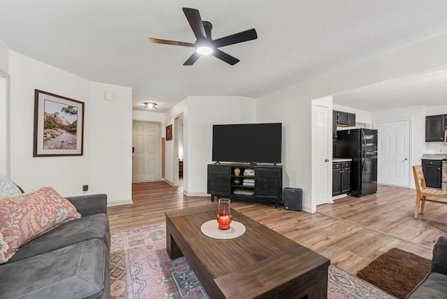 2930 Charlie Sleigh Rd, Woodlawn, TN 37191 - living area with ceiling fan and light wood-style floors