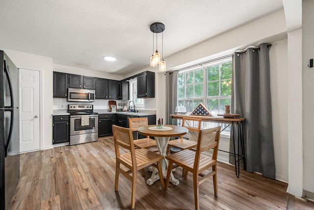 2930 Charlie Sleigh Rd, Woodlawn, TN 37191 - dining area featuring light wood-style floors and a textured ceiling