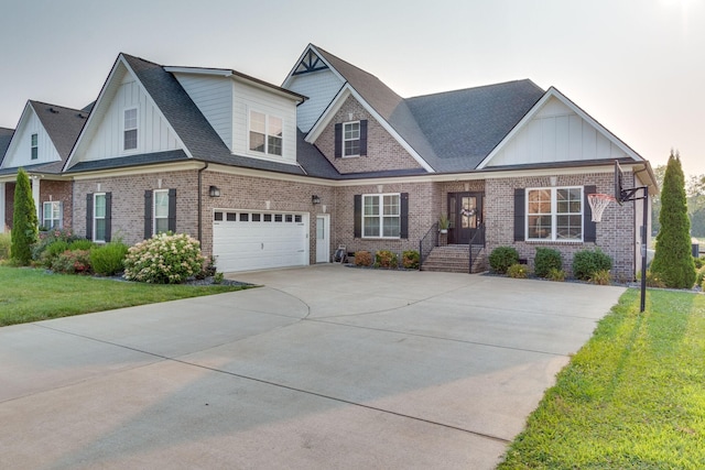 1105 Kittywood Ct, Murfreesboro, TN 37129 - view of front of property with board and batten siding, concrete driveway, brick siding, and an attached garage