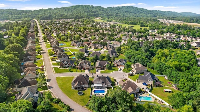 6523 Brigade Ln, Hixson, TN 37343 - aerial view of residential area featuring a heavily wooded area and a pool area