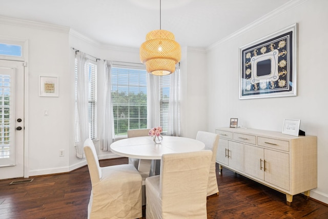 641 Old Hickory Blvd Unit 35, Brentwood, TN 37027 - dining space with dark wood-type flooring, crown molding, and baseboards