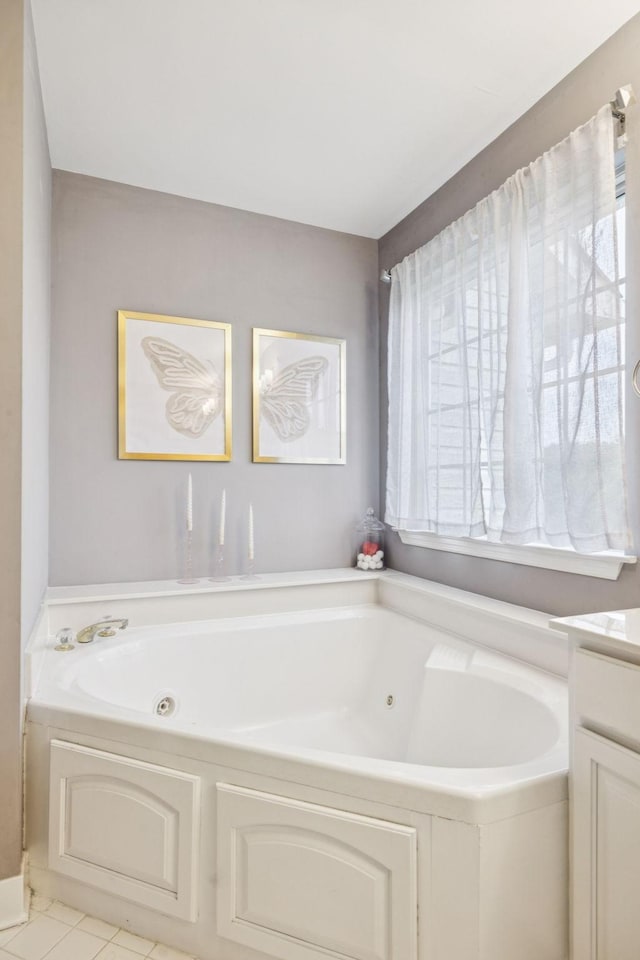 641 Old Hickory Blvd Unit 35, Brentwood, TN 37027 - bathroom with a whirlpool tub and tile patterned flooring