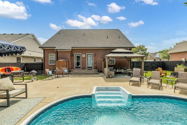 2988 Barnstable Ct, Murfreesboro, TN 37127 - view of pool with outdoor lounge area, a gazebo, a patio area, and a fenced backyard