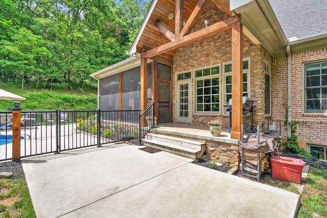 6779 Arno Allisona Rd, College Grove, TN 37046 - view of patio / terrace featuring a sunroom