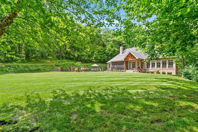 6779 Arno Allisona Rd, College Grove, TN 37046 - view of yard featuring a sunroom