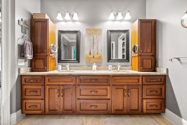 6779 Arno Allisona Rd, College Grove, TN 37046 - full bathroom with double vanity and baseboards