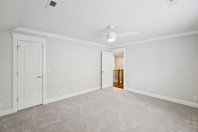 286 Keswick Grove Ln, Franklin, TN 37067 - unfurnished bedroom with carpet floors, ornamental molding, baseboards, and a ceiling fan