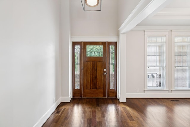 286 Keswick Grove Ln, Franklin, TN 37067 - foyer entrance with dark wood-style flooring and baseboards