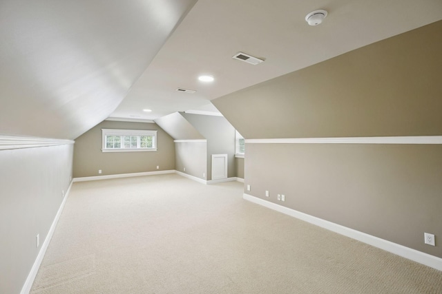 286 Keswick Grove Ln, Franklin, TN 37067 - additional living space featuring baseboards, vaulted ceiling, light colored carpet, and recessed lighting