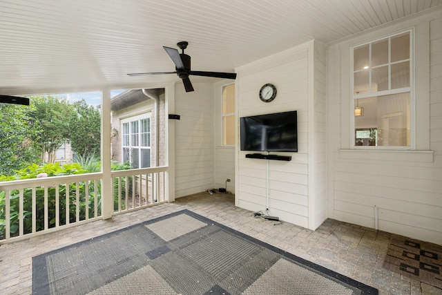 286 Keswick Grove Ln, Franklin, TN 37067 - unfurnished sunroom with ceiling fan